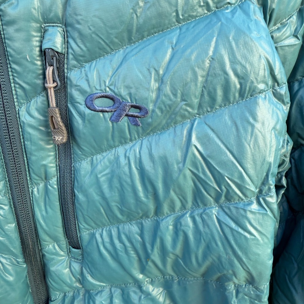 Outdoor Research Illuminate Down Jacket Teal Sz L - Picture 5 of 5